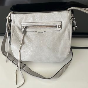 Rebecca Minkoff gray/taupe bag with dark silver hardware
